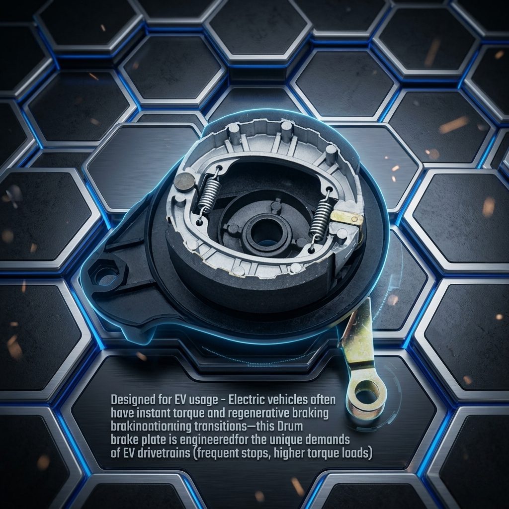 nitroniche drum brake plate for electric vehicles