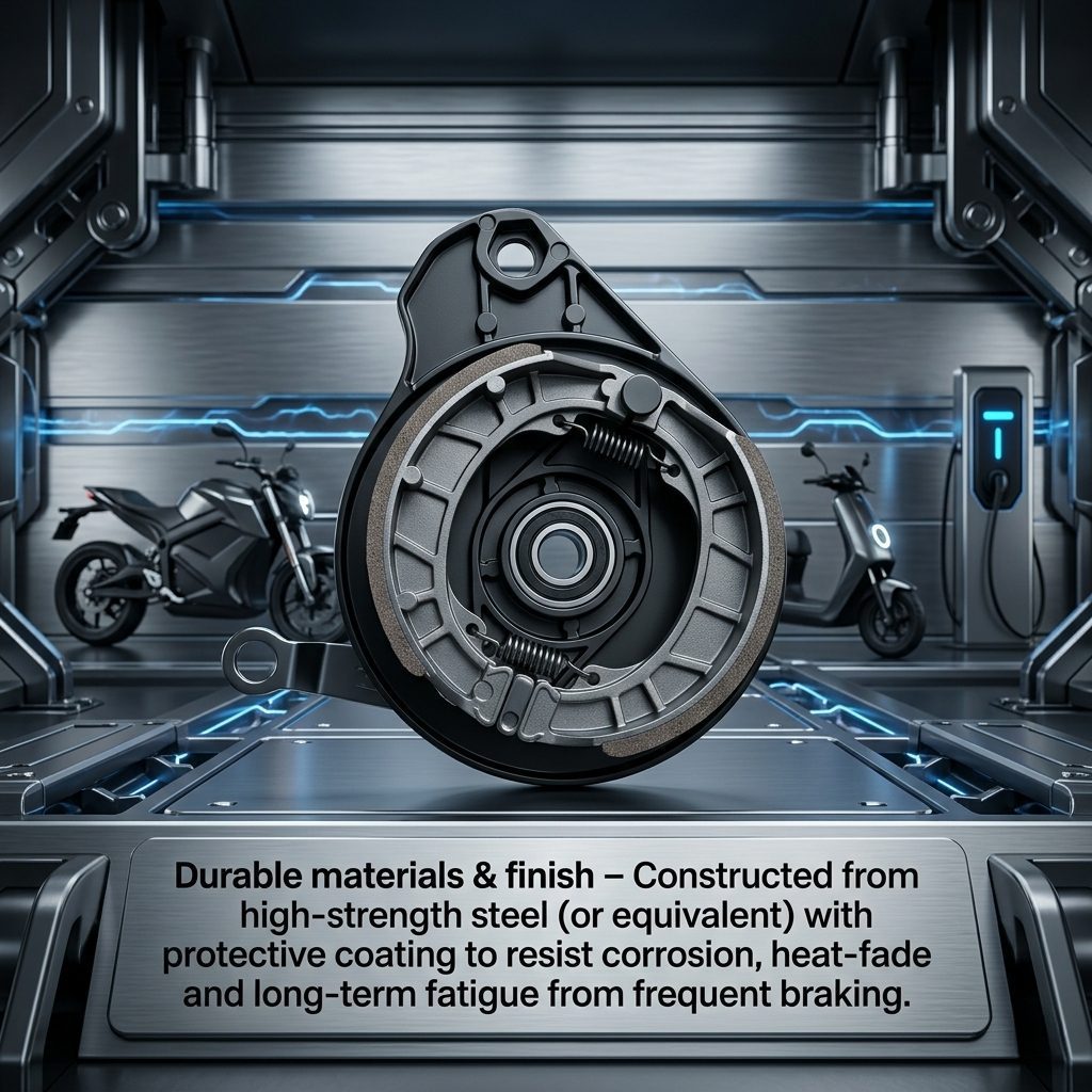 nitroniche drum brake plate for electric vehicles