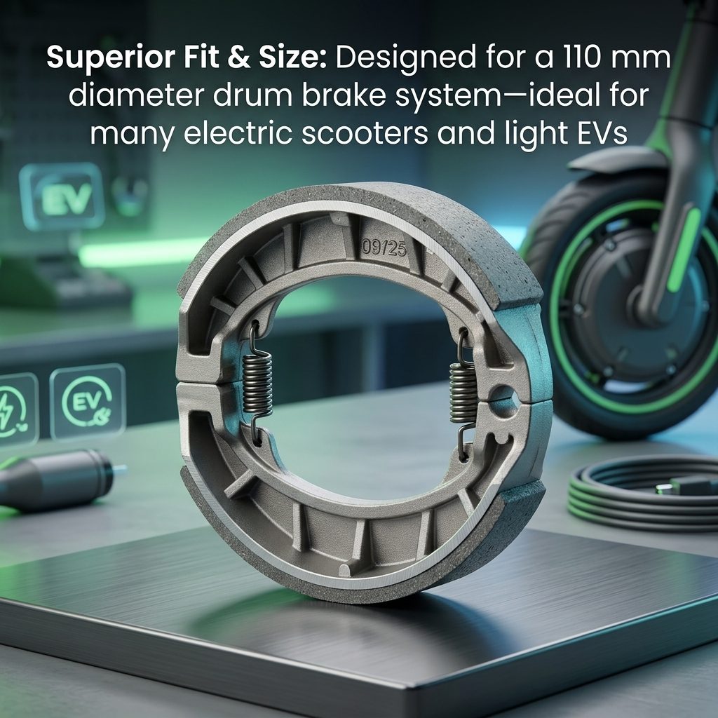 nitroniche ev brake shoe set | heavy duty, durable brake shoes for electric vehicles | smooth & reliable braking performance