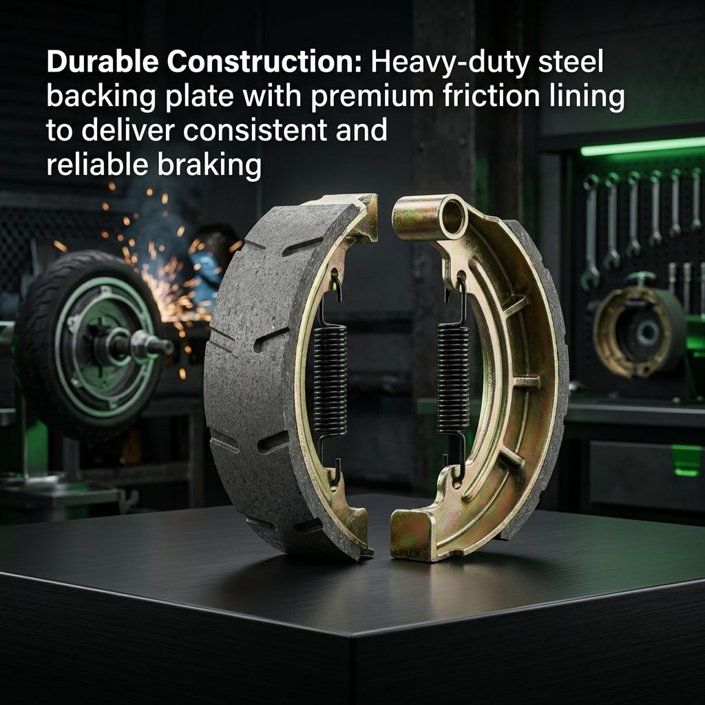 nitroniche ev brake shoe set | heavy duty, durable brake shoes for electric vehicles | smooth & reliable braking performance