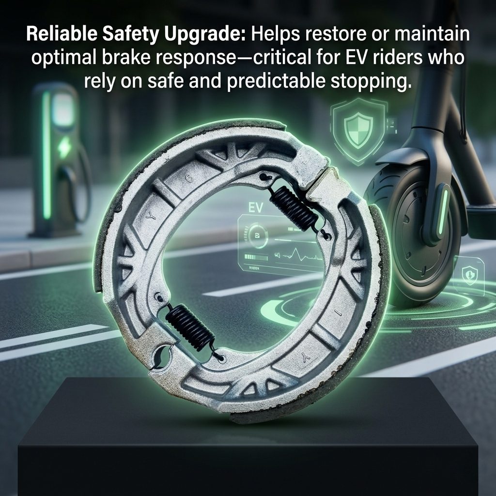 nitroniche ev brake shoe set | heavy duty, durable brake shoes for electric vehicles | smooth & reliable braking performance