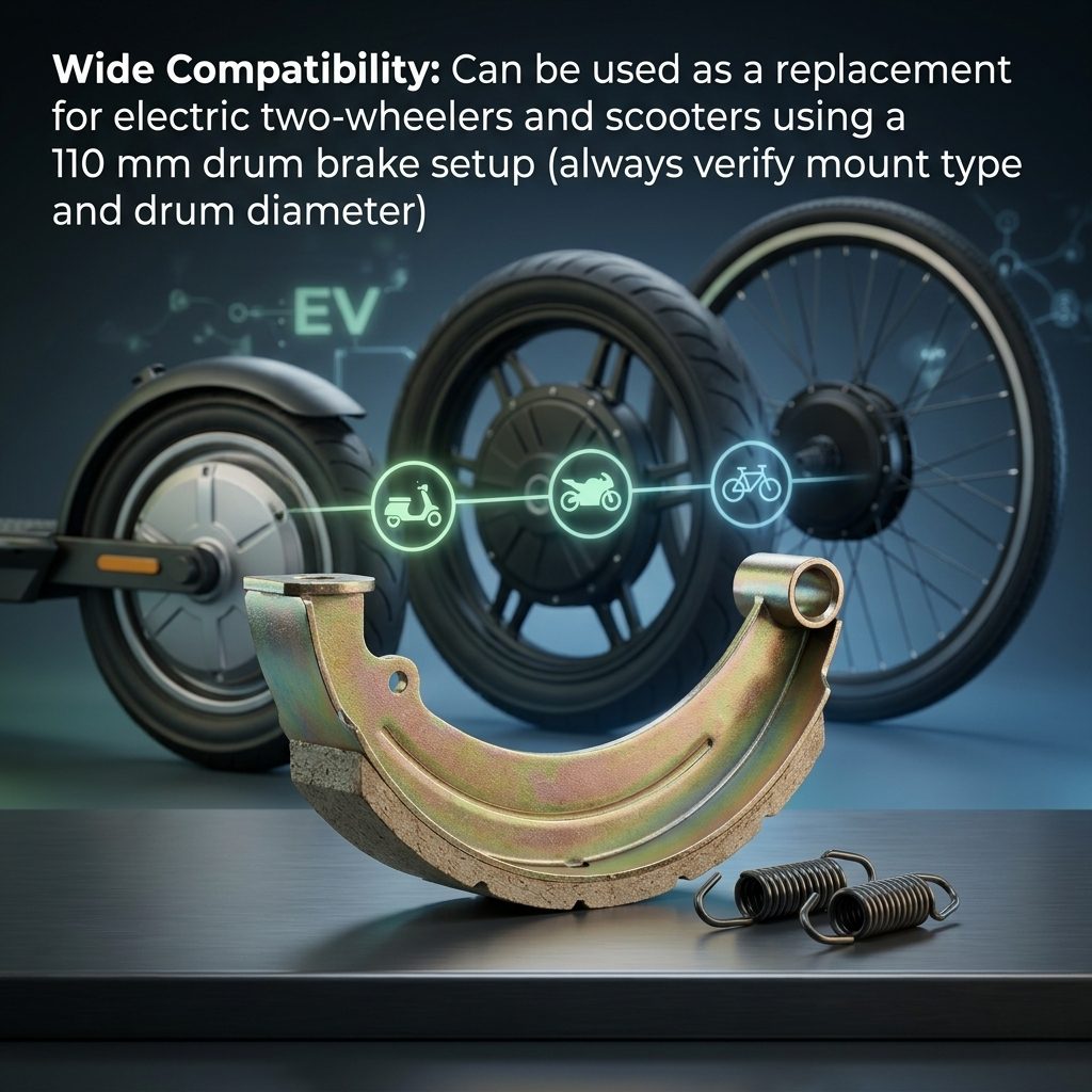 nitroniche ev brake shoe set | heavy duty, durable brake shoes for electric vehicles | smooth & reliable braking performance
