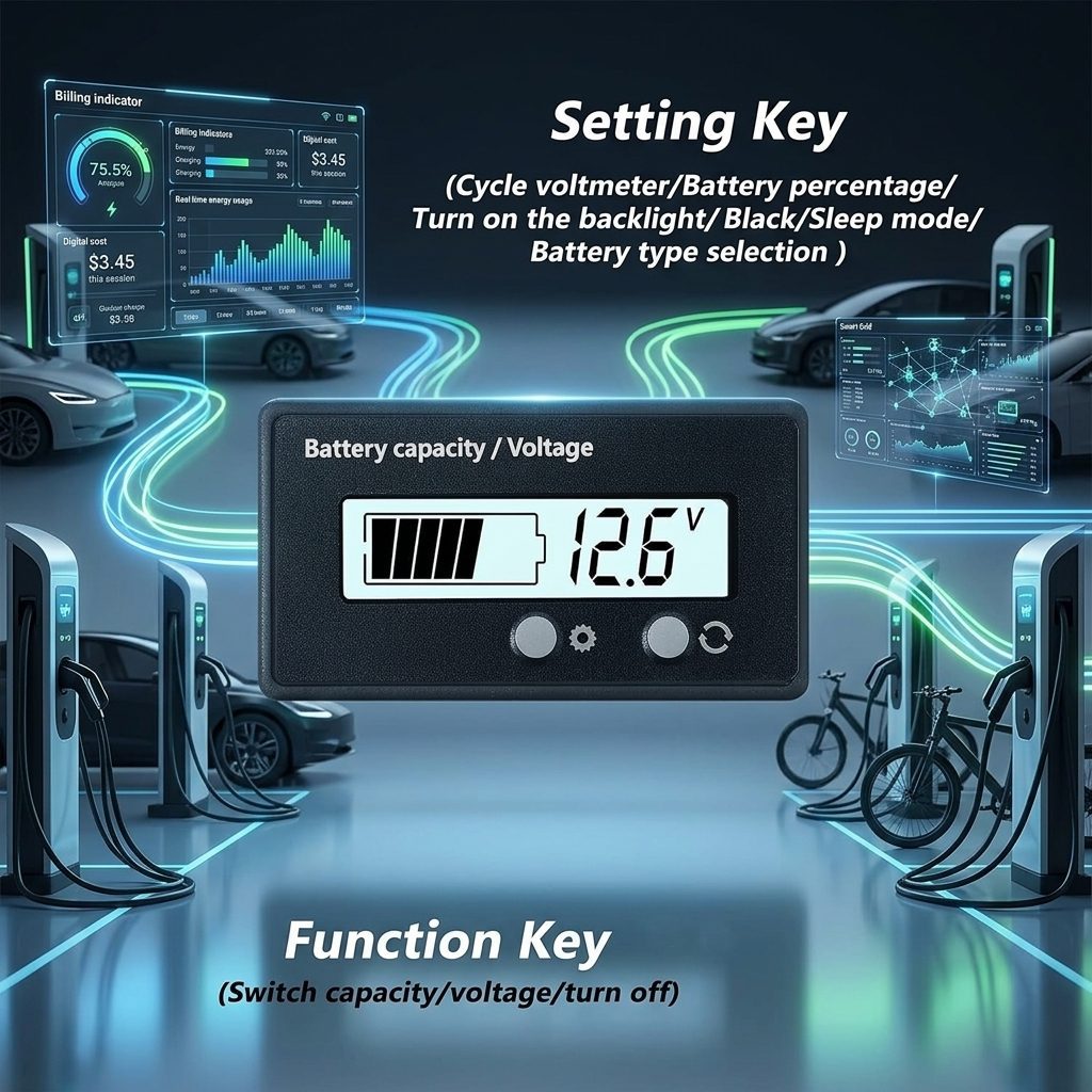 nitroniche electric bike voltage meter – lcd battery level indicator
