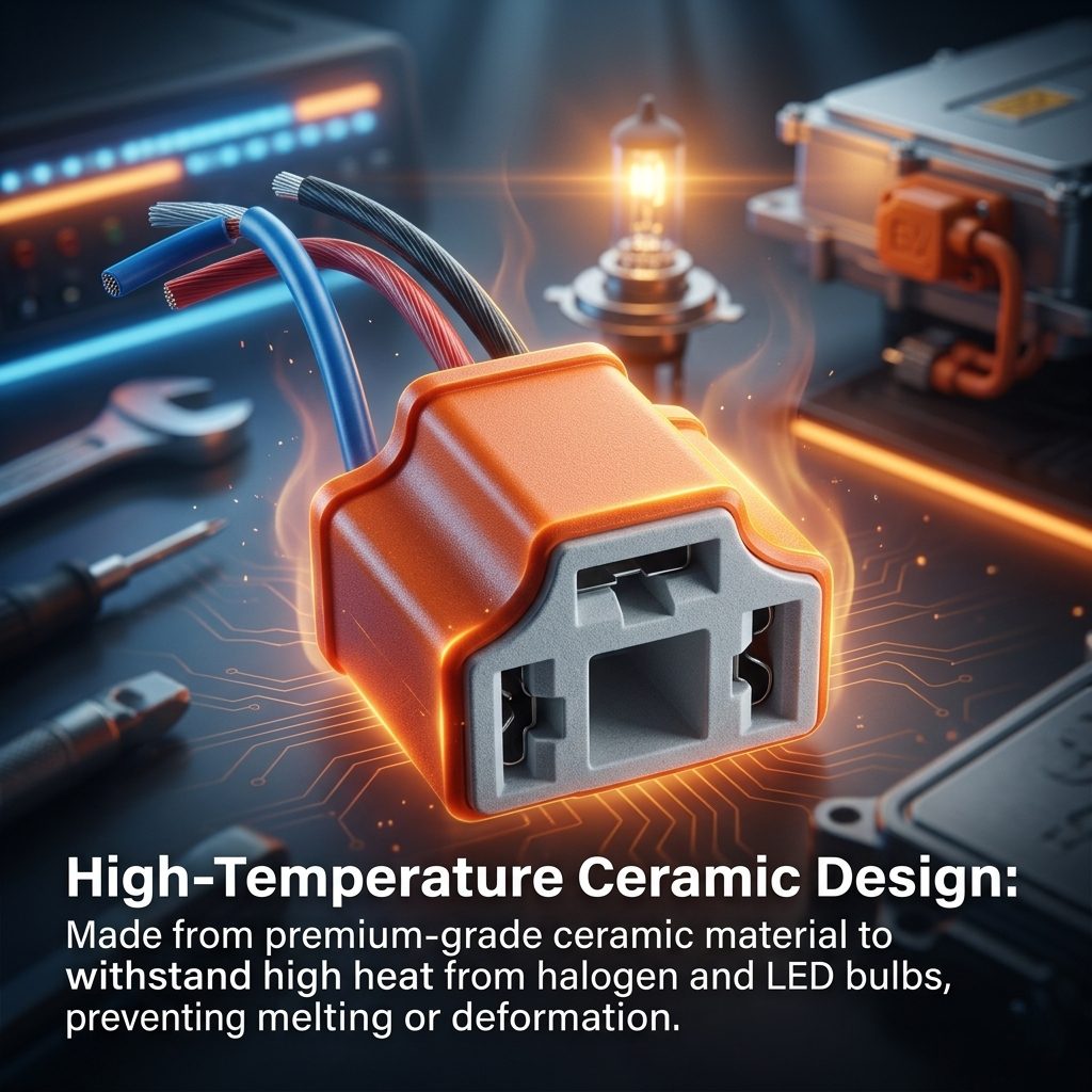 nitroniche ceramic h4 bulb holder leg type ( pack of 2 )