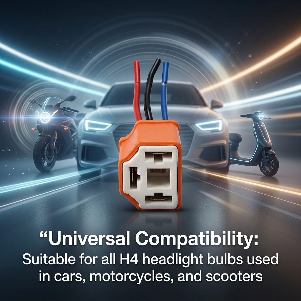 nitroniche ceramic h4 bulb holder leg type ( pack of 2 )