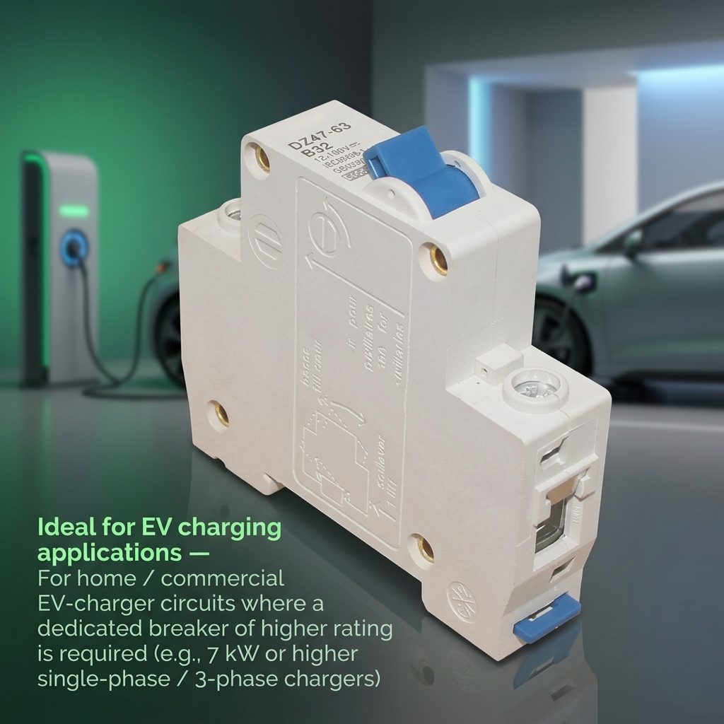 buy nitroniche 63a & 40a mcb for electric vehicles | reliable ev protection switches
