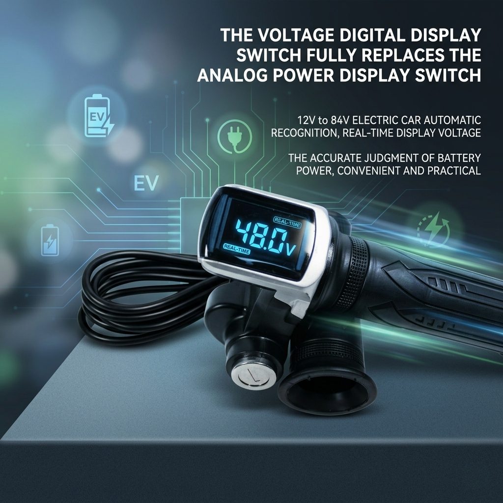 nitroniche display throttle with voltage and lock system universal motorcycle kit