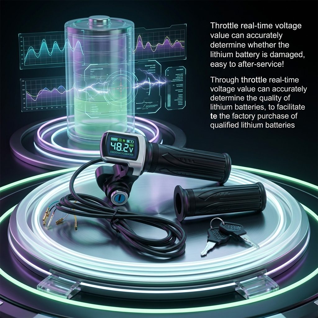 nitroniche display throttle with voltage and lock system universal motorcycle kit