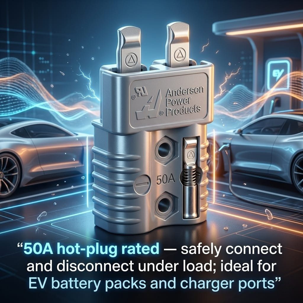 nitroniche sb50 anderson connector – 50a genderless ev battery plug for e bike & e rickshaw