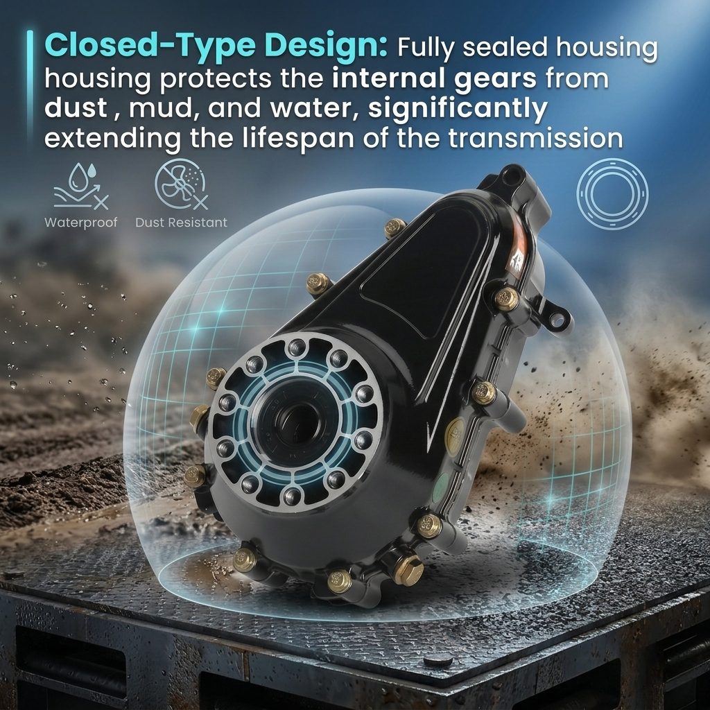 nitroniche electric rickshaw closed gear box 18t