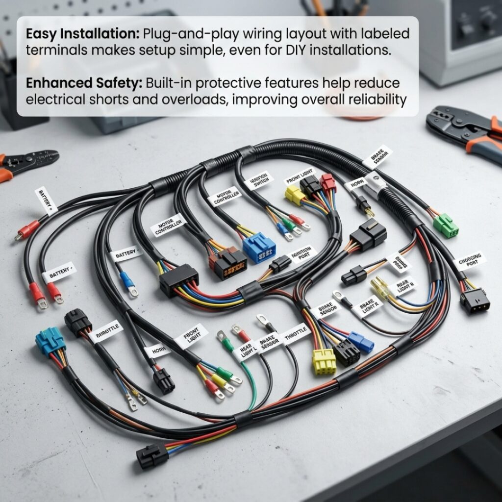 nitroniche e rickshaw wiring harness | complete heavy duty – universal ( full wiring kit )